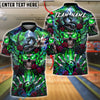 BlueJose Bowling And Pins Snake Lightning Dark Gothic Skull Roses Design Customized Name, Team Name 3D Shirt (4 Colors)