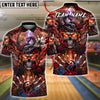 BlueJose Bowling And Pins Snake Lightning Dark Gothic Skull Roses Design Customized Name, Team Name 3D Shirt (4 Colors)