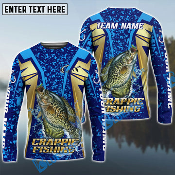 Bluejose Crappie Fishing Blue Gold Tournament Custom Name & Team Name 3D Shirts