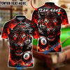 BlueJose Billiards 8 Angry Tiger Fire Energy Personalized Name Shirt (4 Colors)