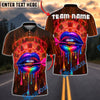 BlueJose Darts Neon Lips Rainbow Drip Personalized Name, Team Name Unisex Shirt (4 Colors)
