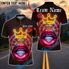 BlueJose Darts Neon Lips Diamond Crown Personalized Name, Team Name Unisex Shirt (4 Colors)