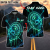 BlueJose Darts Neon Skull Arrows Dartboard Personalized Name, Team Name Unisex Shirt (4 Colors)