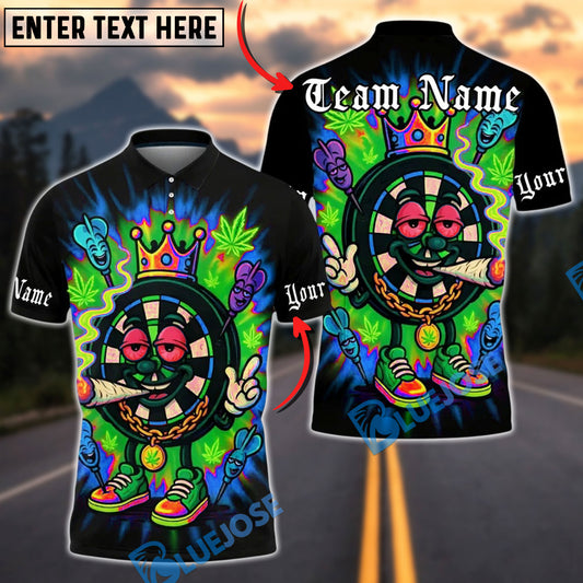 BlueJose Darts Smoking Dartboard King Personalized Name, Team Name Unisex Shirt (4 Colors)