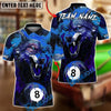 BlueJose Billiards 8-Ball Blood Wolf Design Personalized Name, Team Name Unisex Shirt (4 Colors)