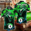 BlueJose Billiards 8-Ball Blood Wolf Design Personalized Name, Team Name Unisex Shirt (4 Colors)