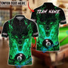 BlueJose Billiards 8 Ball Wolf Fire Inferno Personalized Name, Team Name Unisex Shirt (4 Colors)