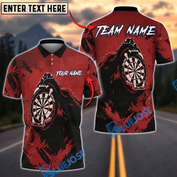 BlueJose Darts Bear Claw Scratch Dartboard Personalized Name, Team Name Unisex Shirt (4 Colors)
