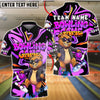 BlueJose Bowling And Pins Cool Bear Cartoon Graffiti Style Customized Name, Team Name 3D Shirt (4 Colors)