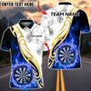 BlueJose Darts White Fire Smoke Golden Dartboard Multicolor Options Personalized Name Shirt (4 Colors)