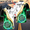 BlueJose Darts White Fire Smoke Golden Dartboard Multicolor Options Personalized Name Shirt (4 Colors)