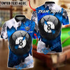 BlueJose Billiards Cracked 8 Ball Grunge Personalized Name, Team Name Unisex Shirt (4 Colors)