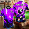 BlueJose Billiards 8-Ball Flaming Grunge Personalized Name, Team Name Unisex Shirt (6 Colors)