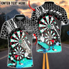 BlueJose Darts Cartoon Dartboard Honeycomb Pattern Multicolor Options Personalized Name Shirt (4 Colors)