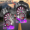 BlueJose Darts Cartoon Dartboard Honeycomb Pattern Multicolor Options Personalized Name Shirt (4 Colors)