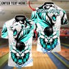 BlueJose Bowling White Lion Black Dynamic Design  Customized Name, Team Name 3D Shirt (4 Colors)