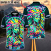 BlueJose Darts Dartboard Neon Native American Woman Colorful Tribal Design Multicolor Options Personalized Name Shirt (4 Colors)