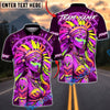BlueJose Darts Dartboard Neon Native American Woman Colorful Tribal Design Multicolor Options Personalized Name Shirt (4 Colors)