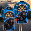 BlueJose Darts Wolf Lightning Multicolor Options Personalized Name Shirt (4 Colors)