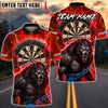 BlueJose Darts Wolf Lightning Multicolor Options Personalized Name Shirt (4 Colors)
