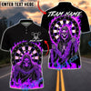 BlueJose Darts Grim Reaper Dartboard Flaming Chains Multicolor Options Personalized Name Shirt (4 Colors)