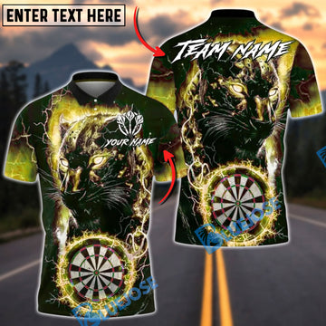 BlueJose Darts Electric Panther Lightning Dartboard Personalized Name, Team Name Shirt (6 Colors)