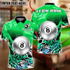 BlueJose Billiards 8 Ball Silver Splash Art Personalized Name, Team Name Unisex Shirt (4 Colors)