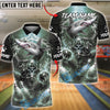 BlueJose Bowling & Pins Shark & Scuba Skull Electric Ocean Graphic Customized Name, Team Name 3D Shirt (6 Colors)