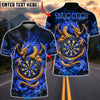 BlueJose Darts Golden Dragon Target Multicolor Options Personalized Name Shirt (6 Colors)