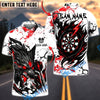 BlueJose Darts Black Wolf & Target Splash Ink 3D Design Personalized Name, Team Name Unisex Shirt (4 Colors)