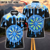 BlueJose Darts Rainbow Melt Dripping Dartboard Multicolor Options Personalized Name Shirt (6 Colors)