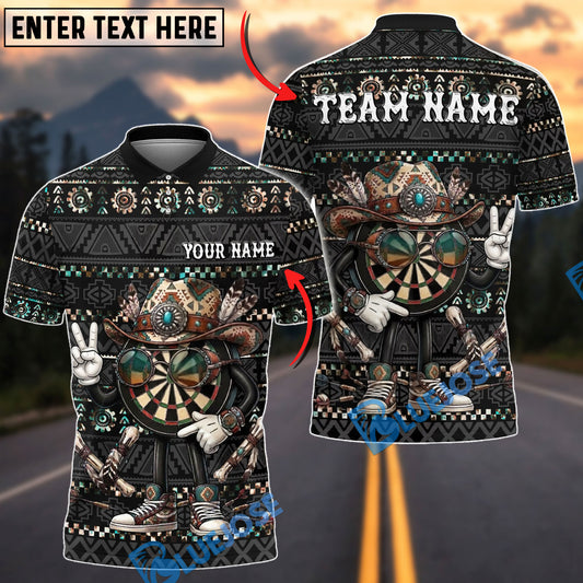 BlueJose Native Western Cowboy Dartboard Design Customized Name, Team Name 3D Shirt
