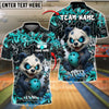 BlueJose Bowling And Pins Graffiti Panda Customized Name, Team Name 3D Shirt (4 Colors)