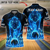 BlueJose Bowling And Pins Fire Tiger Customized Name, Team Name 3D Shirt (4 Colors)