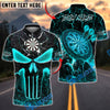 BlueJose Darts Punisher Skull Flame Magma Pattern Personalized Name, Team Name Unisex Shirt (4 Colors)