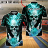 BlueJose Bowling And Pins Flaming King Smoke Skull Customized Name, Team Name 3D Shirt (4 Colors)