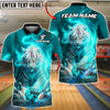 BlueJose Bowling And Pins White Tiger Lightning Storm Tiger Claw Gripping Ball Customized Name, Team Name 3D Shirt (6 Colors)