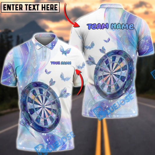 BlueJose Darts Pastel Butterfly Dream Personalized Name, Team Name Unisex Shirt (4 Colors)