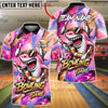 BlueJose Bowling And Pins Shark Cool Ocean Graffiti Design Customized Name, Team Name 3D Shirt (4 Colors)