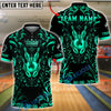 BlueJose Bowling And Pins King Gold Crown Royal Style Customized Name, Team Name 3D Shirt (6 Colors)