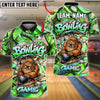 BlueJose Bowling And Pins Graffiti Gorilla BigFoot Street Art Style Customized Name, Team Name 3D Shirt (4 Colors)