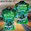 BlueJose Bowling And Pins Cartoon Galaxy Neon Funny Driving Ball Customized Name, Team Name 3D Shirt (4 Colors)