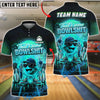 BlueJose Bowling And Pins Funny Flaming Neon Retro Sunset Graphic Customized Name, Team Name 3D Shirt (4 Colors)