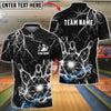 BlueJose Bowling And Pins Lightning Strike Electric Ball Power Customized Name, Team Name 3D Shirt (6 Colors)
