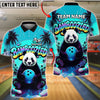 BlueJose Bowling And Pins Bamboozled Panda Neon Tropical Customized Name, Team Name 3D Shirt (4 Colors)
