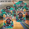 BlueJose Bowling And Pins Beer Cheers Cartoon Pins Customized Name, Team Name 3D Shirt (6 Colors)