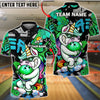 BlueJose Bowling And Pins Unicorn Funny Cartoon Hug Ball Customized Name, Team Name 3D Shirt (4 Colors)