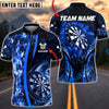 BlueJose Darts Flame Dartboard Fire Arrow Down Multicolor Options Personalized Name Shirt (4 Colors)