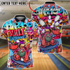 BlueJose Bowling & Pins Built Different Skateboard Dinosaur Graffiti Customized Name, Team Name 3D Shirt (4 Colors)