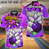 BlueJose Bowling & Pins Strike Comic Explosion Design Customized Name, Team Name 3D Shirt (4 Colors)